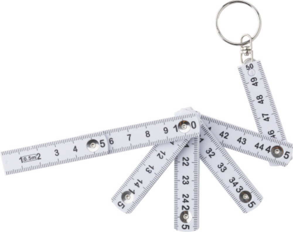 Plastic Foldable Ruler with Keychain - Coldred