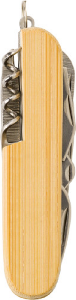 Coltellino da tasca in bambù con portachiavi - Tribiano