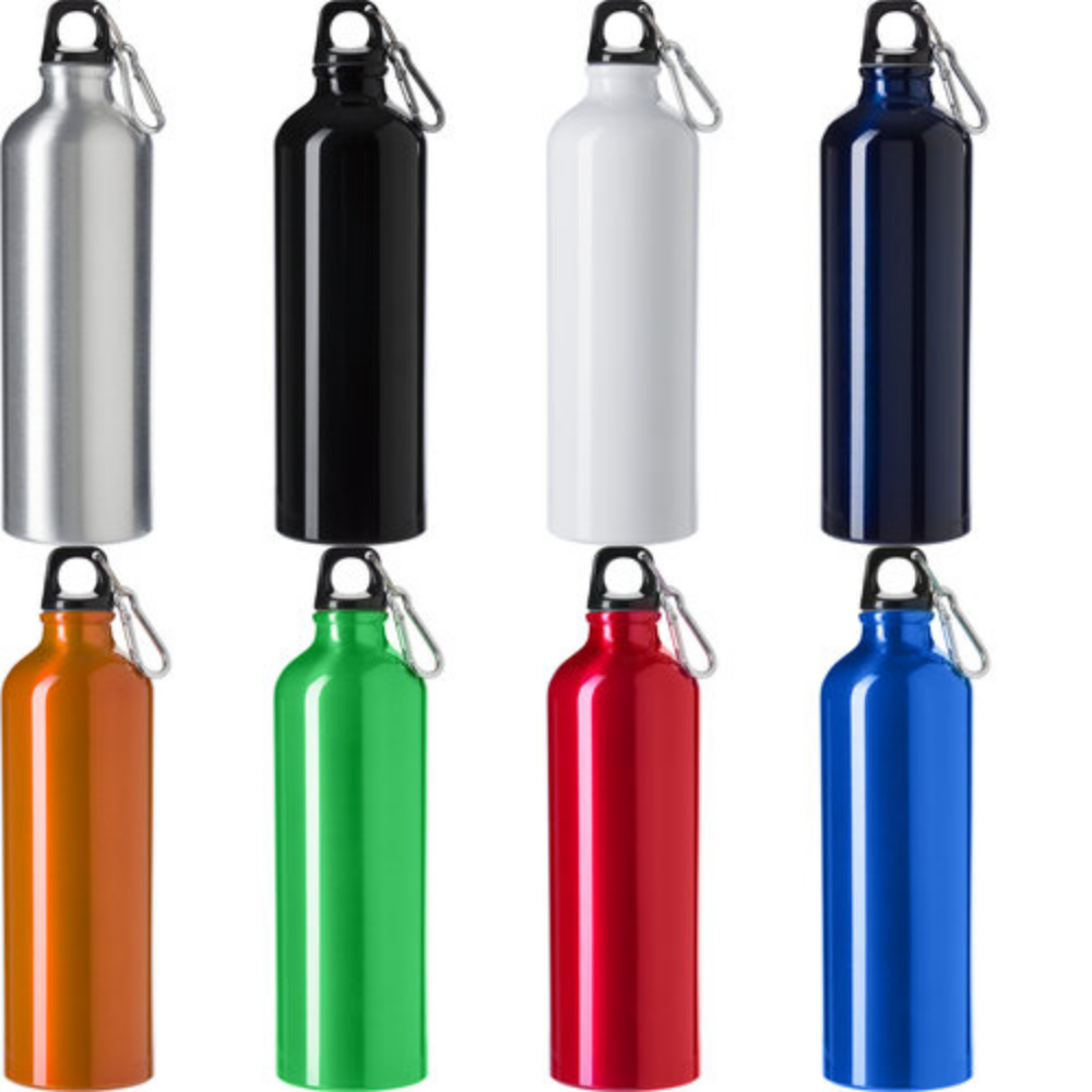 Aluminium Water Flask with Carabiner and Key Ring - Baxenden