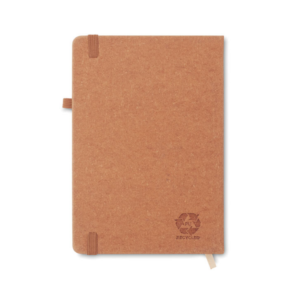 Cuaderno A5 con cubierta de cuero reciclado y látex PU - Òdena
