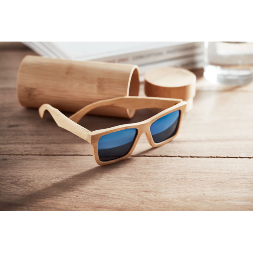 Gafas de sol de bambú con lentes espejadas de color - Castellón de la Plana⁠9