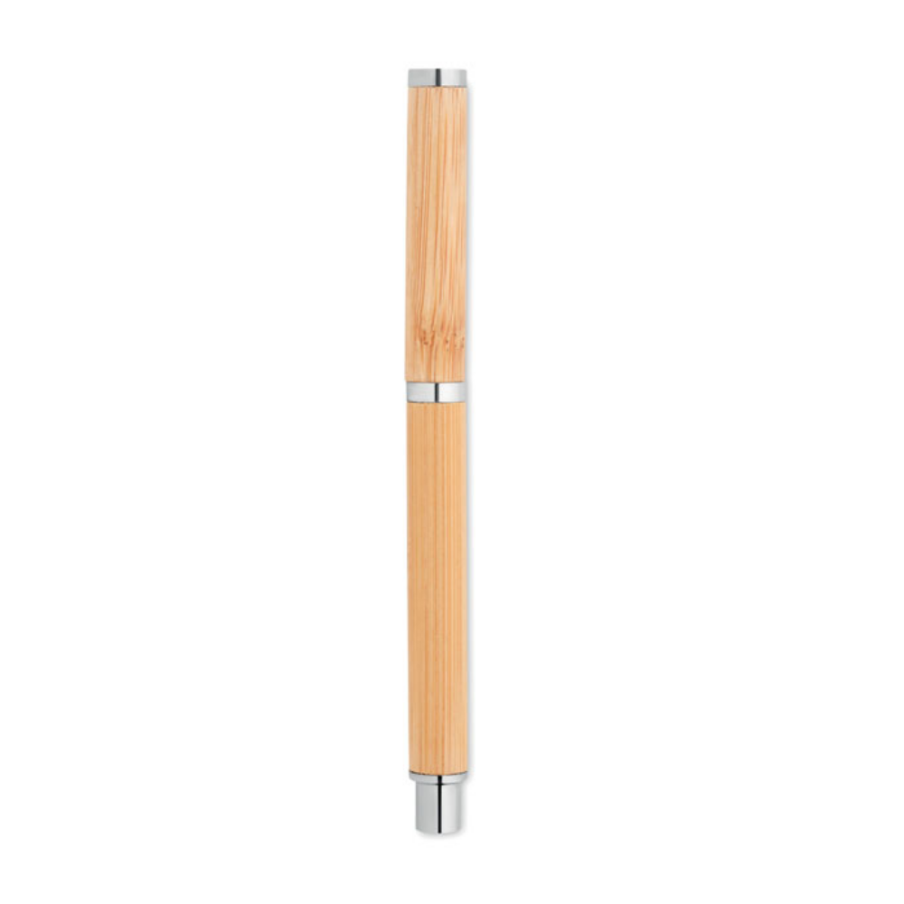 Penna a sfera Bamboo Barrel con finiture in acciaio inossidabile - Caronno Varesino