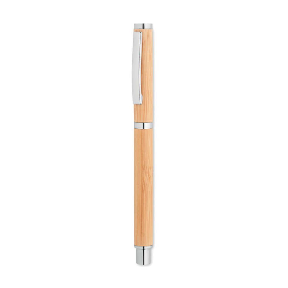 Penna a sfera Bamboo Barrel con finiture in acciaio inossidabile - Caronno Varesino