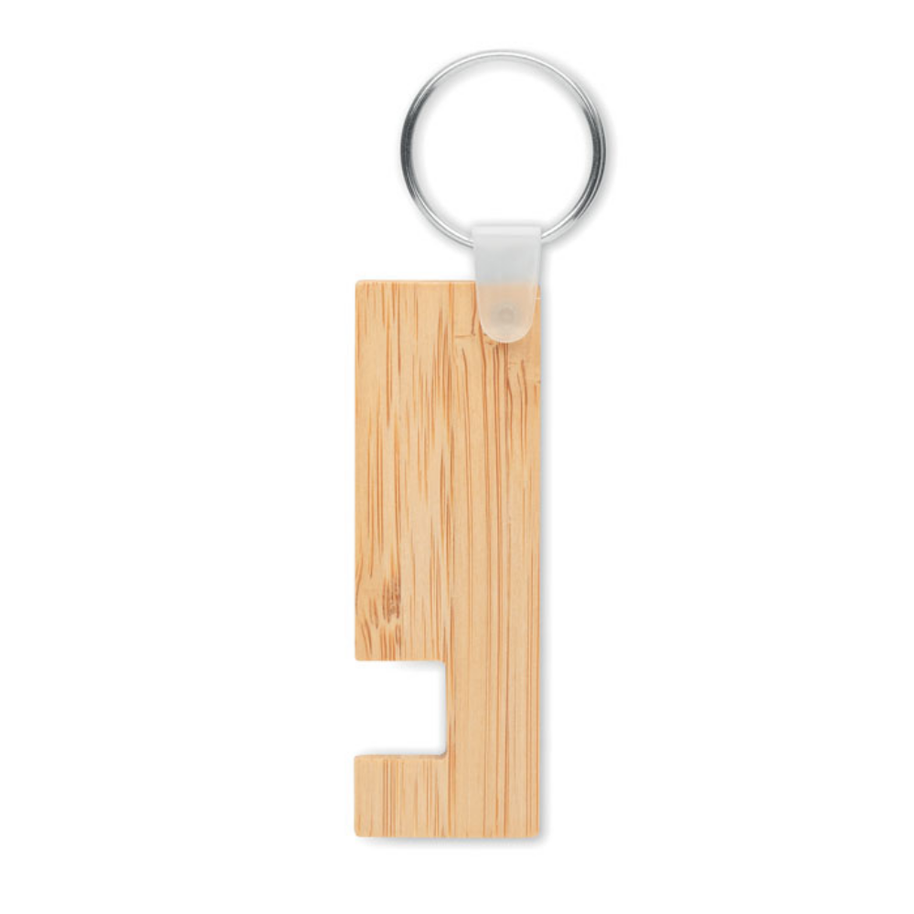 Porte-clés en bambou avec support pour téléphone - Irlam and Cadishead