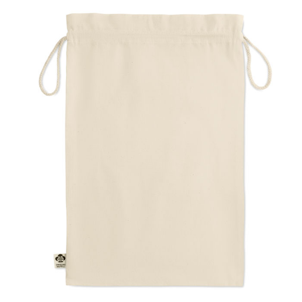 An eco-friendly gift bag made from organic cotton with a drawcord closing mechanism. - Trowbridge