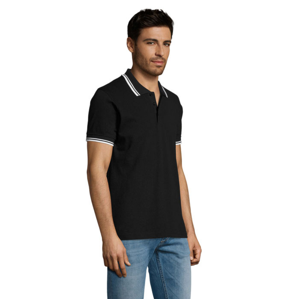 Men's Polo Shirt with Contrasting Stripes - Appleby