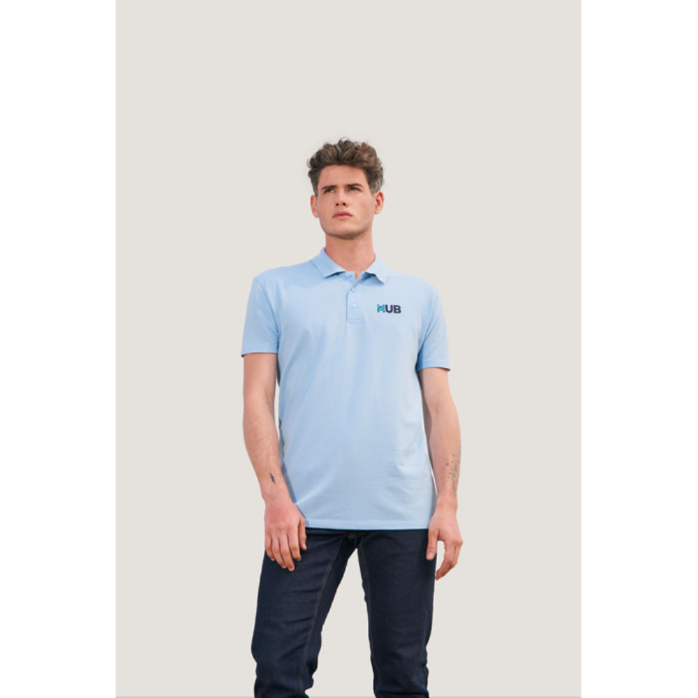 Men's Cotton Polo Shirt with Reinforced Button Placket - Alvington
