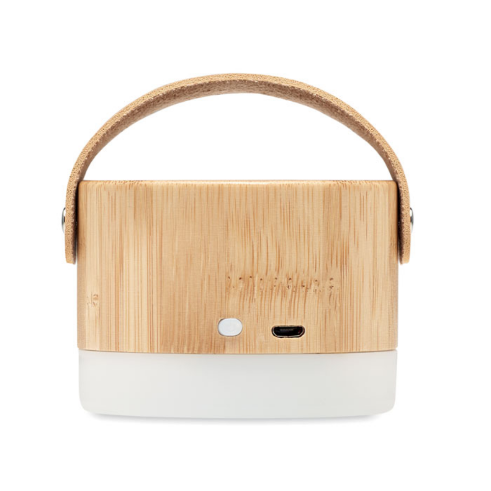Altavoz inalámbrico con luz en caja de bambú - Cordovín