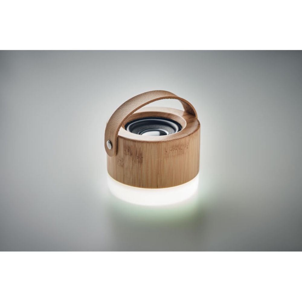 Altavoz inalámbrico con luz en caja de bambú - Cordovín