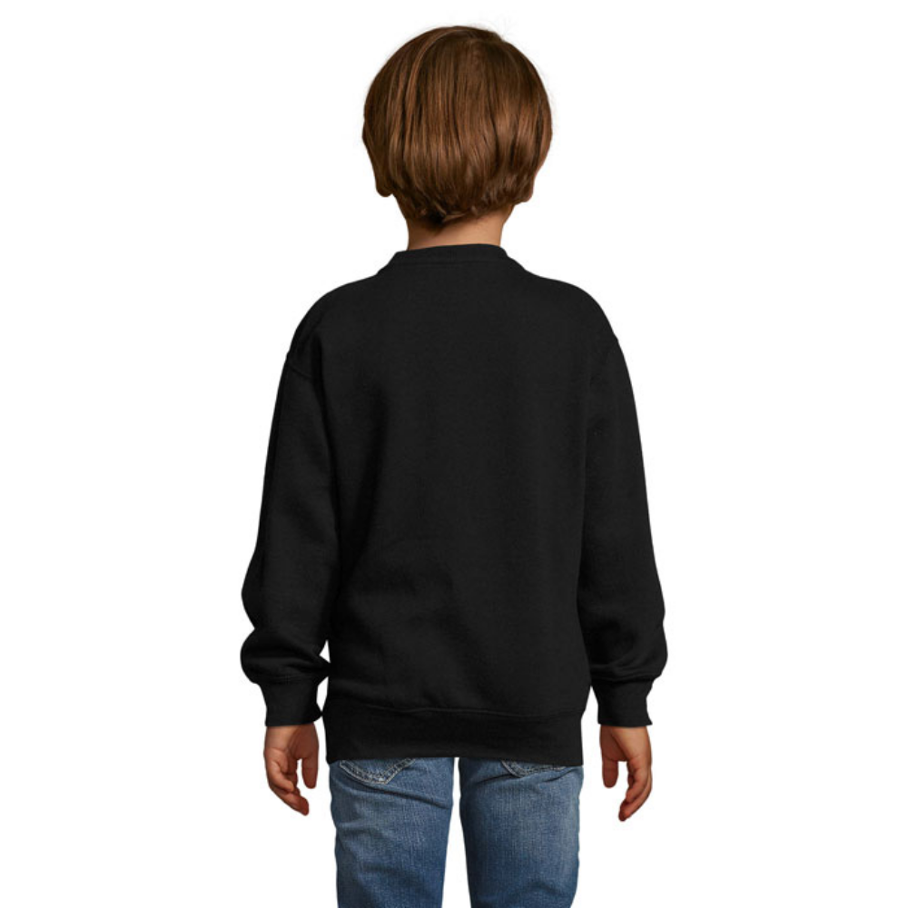 A sweatshirt for children that features ribbed cuffs, collar and hem, all made of elastane. - Bury St Edmunds