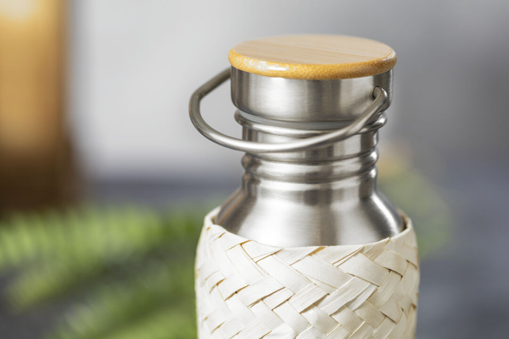 Limited Edition Eco-Design Stainless Steel Bottle with Bamboo Base - Newtownabbey