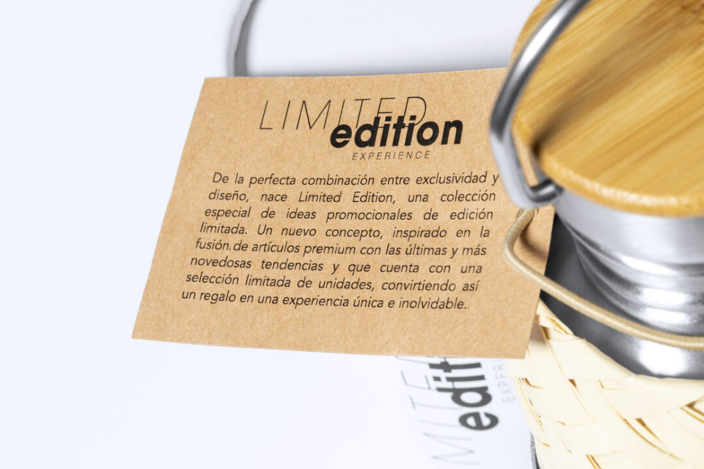 Limitierte Auflage Eco-Design Edelstahlflasche mit Bambussockel - Übach-Palenberg 