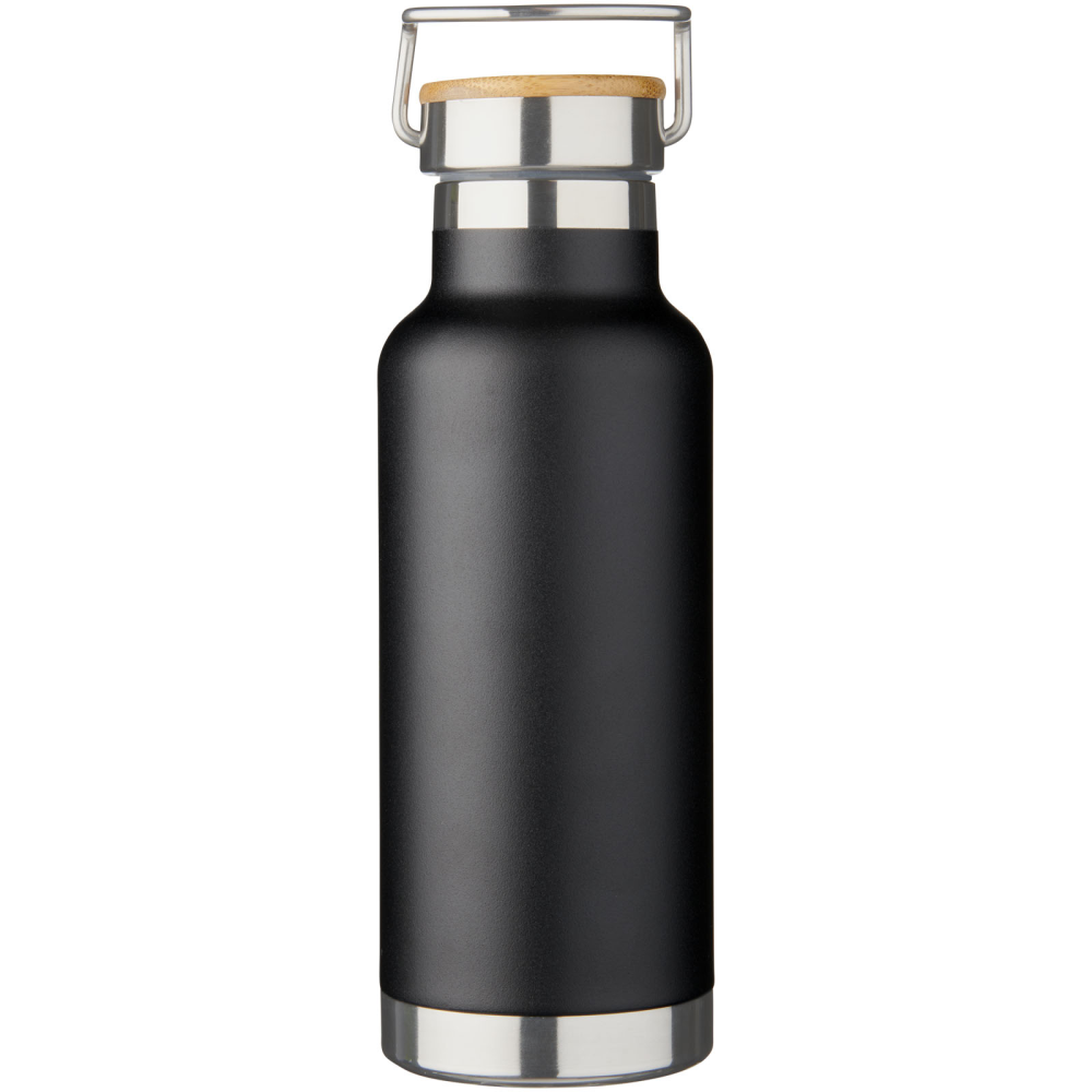 Botella Aislada al Vacío de Acero Inoxidable de Doble Pared con Detalle de Madera - Cardiel de los Montes