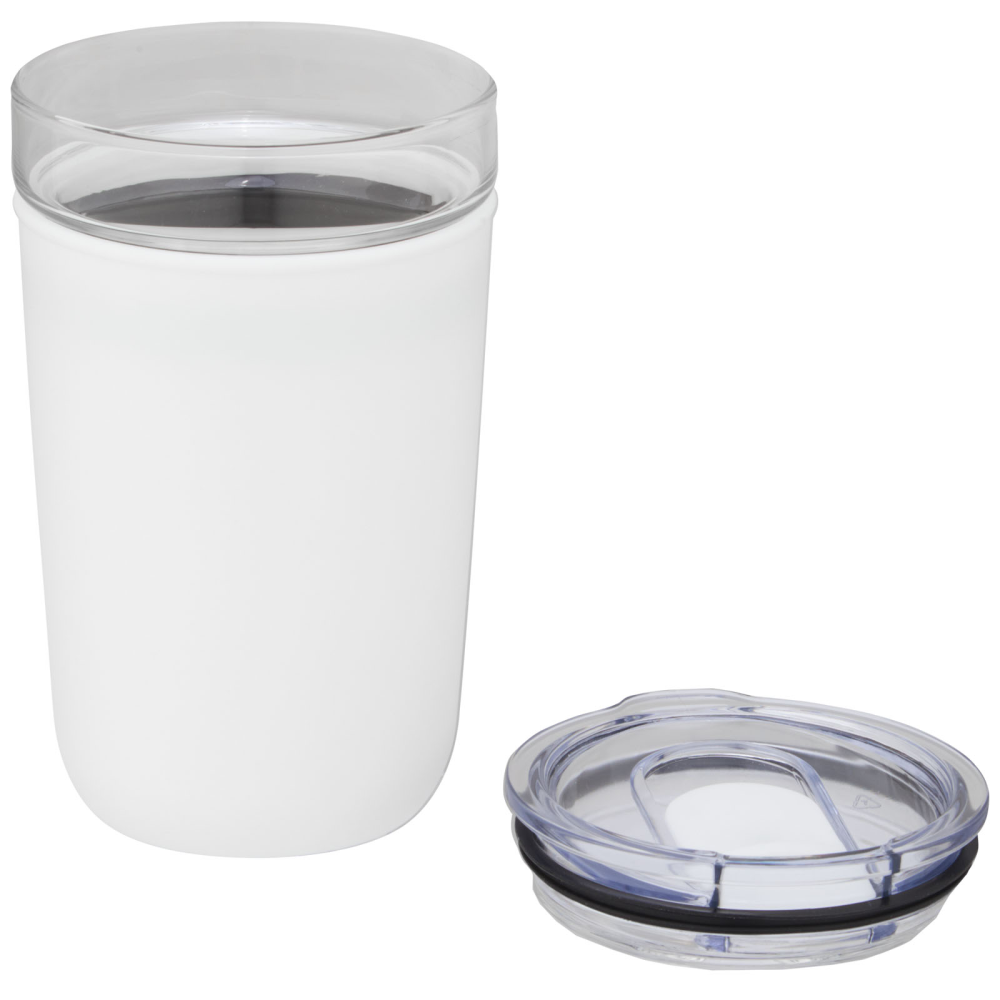 Gobelet en verre de 420 ml avec paroi extérieure en plastique recyclé