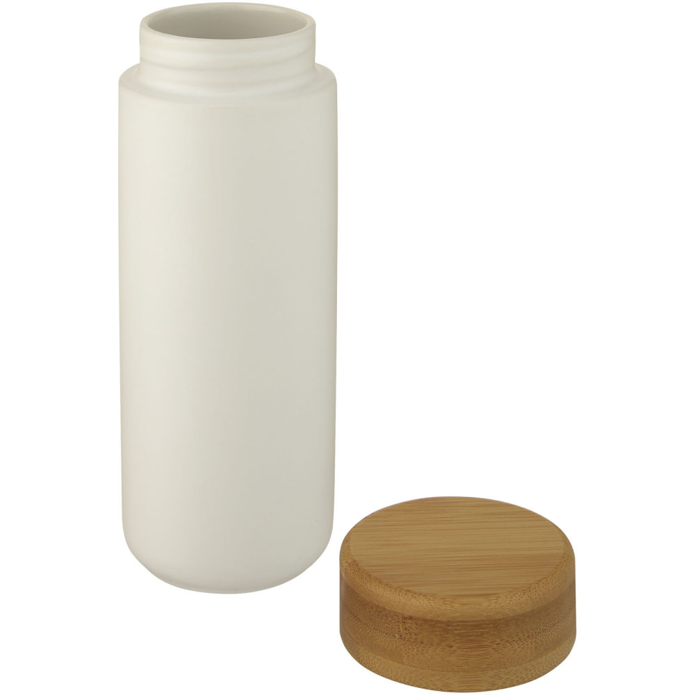 Bicchiere di ceramica con coperchio in bambù - Forcola