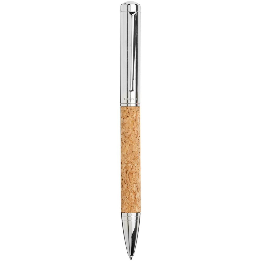 This product is a twist action ballpoint pen that features details made of cork. - Cromer