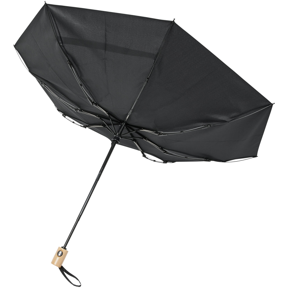 An automatic folding umbrella that opens and closes with a canopy made from recycled PET Pongee Polyester. - Sandhurst