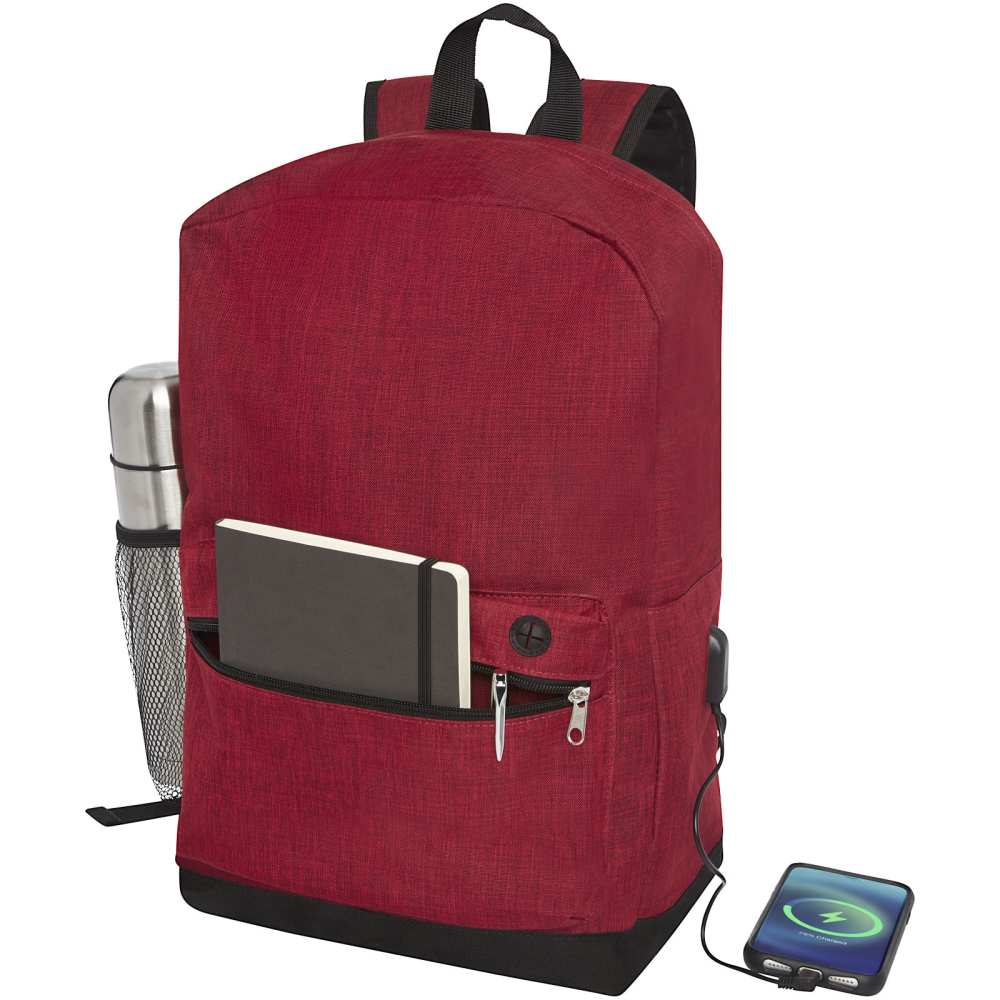 Heathered Color Laptop Backpack with USB Port - Allerton