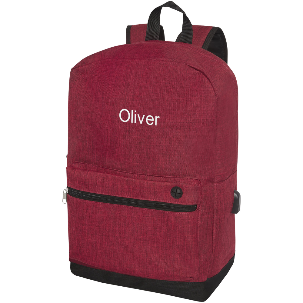 Heathered Color Laptop Backpack with USB Port - Allerton
