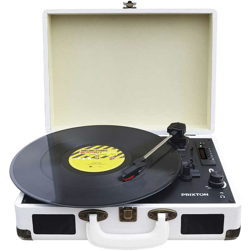 A portable vinyl record player in the style of a briefcase. - Sheringham