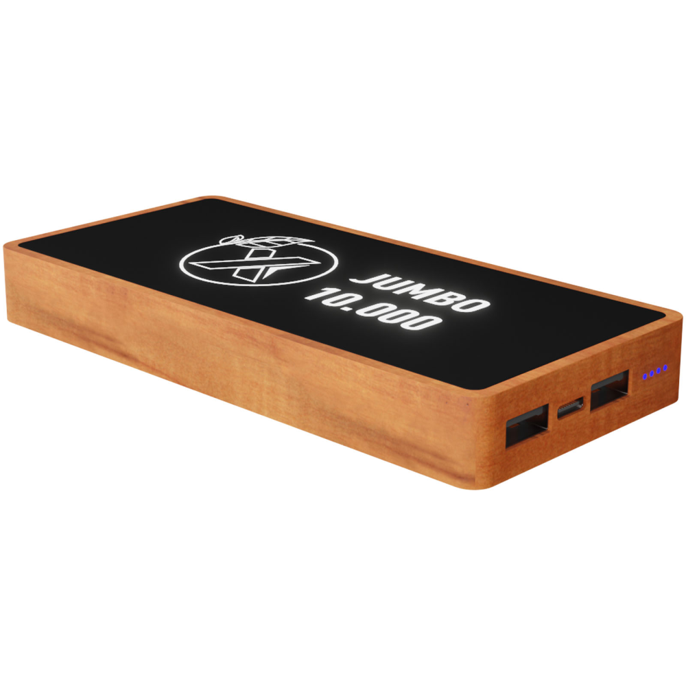 A wooden powerbank that supports wireless charging and has an antibacterial finish - Eastleach