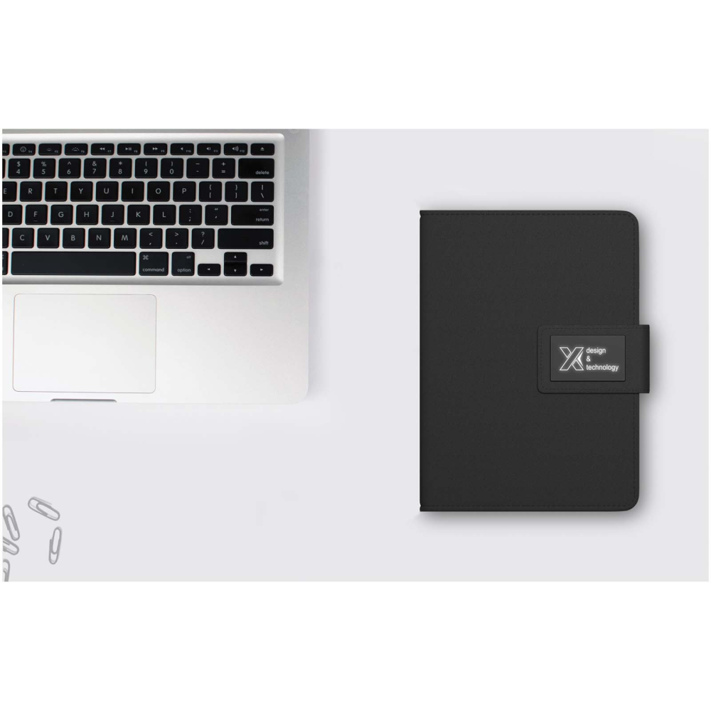 Notebook con Powerbank con Logo Luminoso e Cavo Integrato - San Fiorano