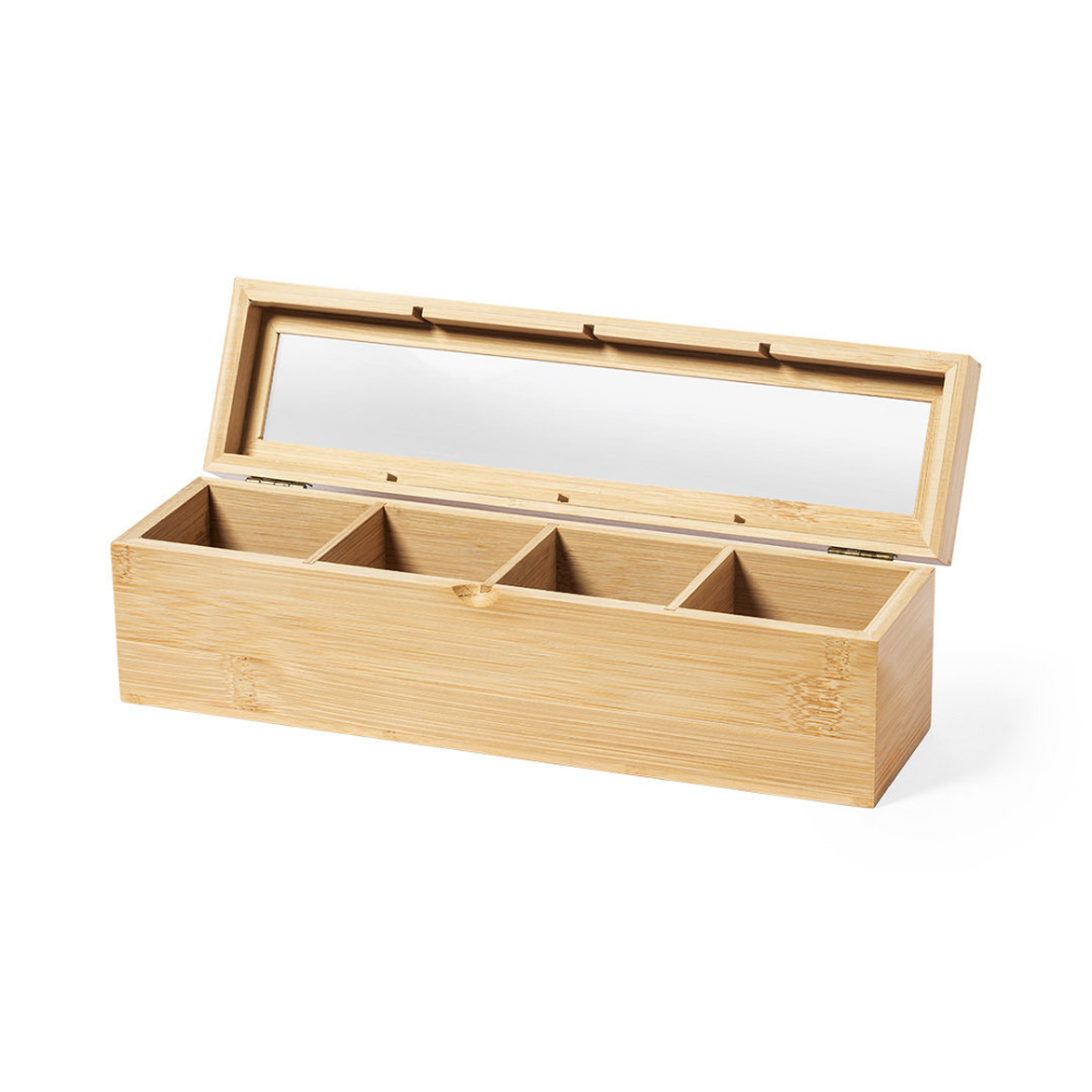 Bamboo Tea Box with Glass Lid - Ruthin