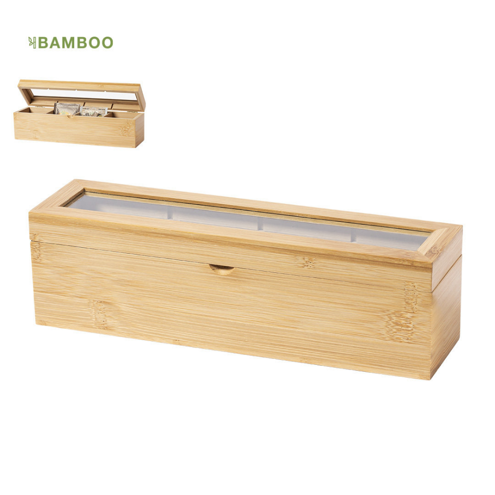 Caja de Té de Bambú con Tapa de Cristal - La Rioja