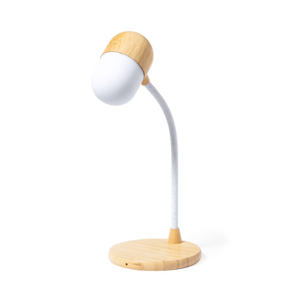 Multifunction Bamboo Lamp with Wireless Charger and Bluetooth Speaker - Hemel Hempstead
