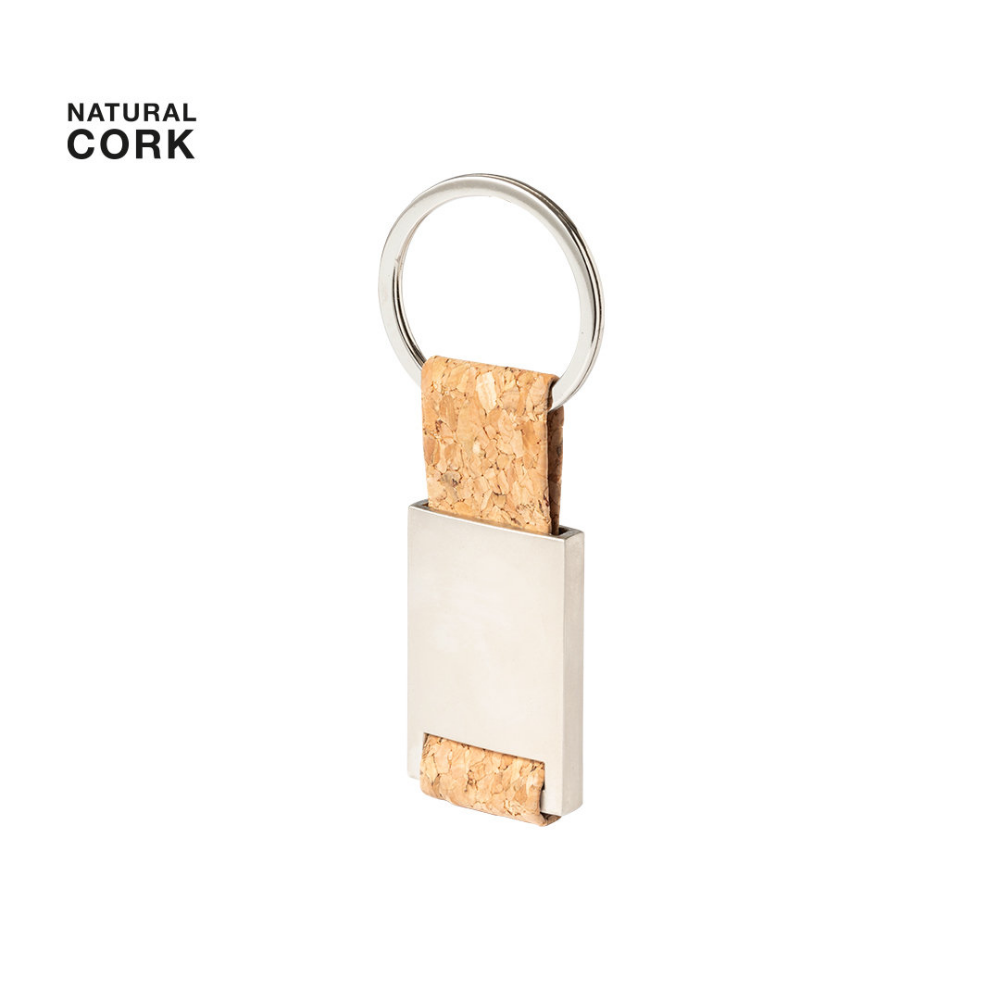 Natural Cork Ribbon Key Ring - Caldecote