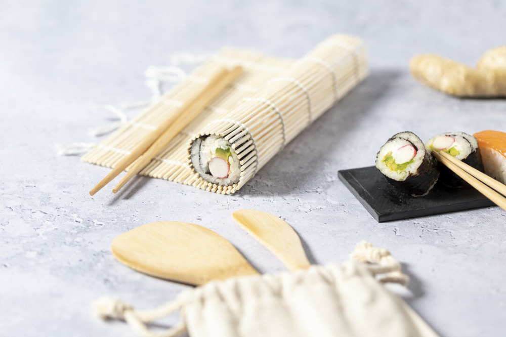 Set de Sushi de Bambú Natural - Salas Bajas