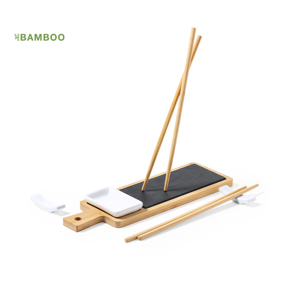 Juego Premium de Servicio de Sushi de Bambú y Pizarra - Vedra