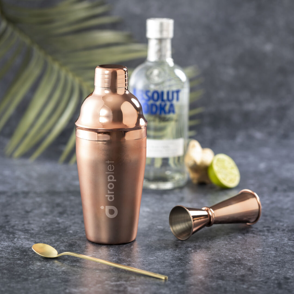 Cocktail Shaker coated with galvanized copper made of stainless steel - Nibthwaite