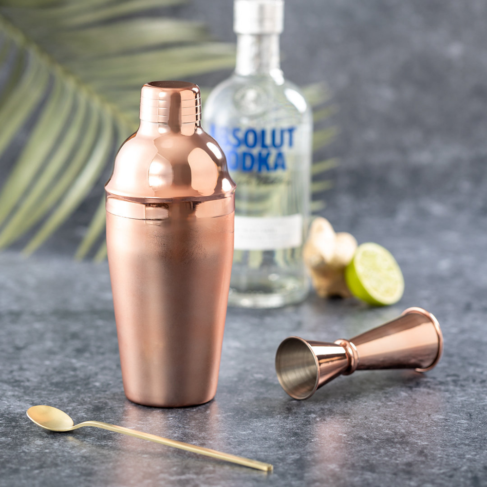 Shaker per cocktail in acciaio inossidabile rivestito in rame galvanizzato - Bertonico