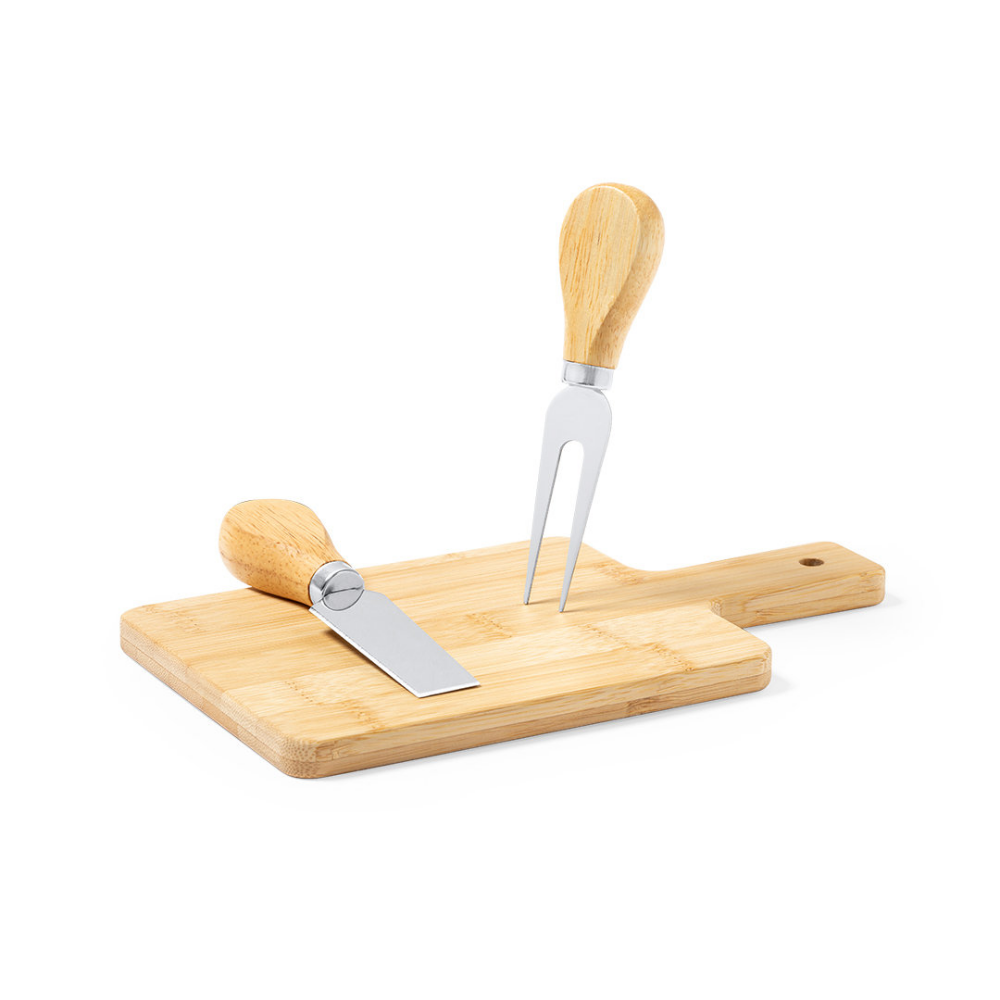 Bamboo and Stainless Steel Cheese Serving Set - Everton