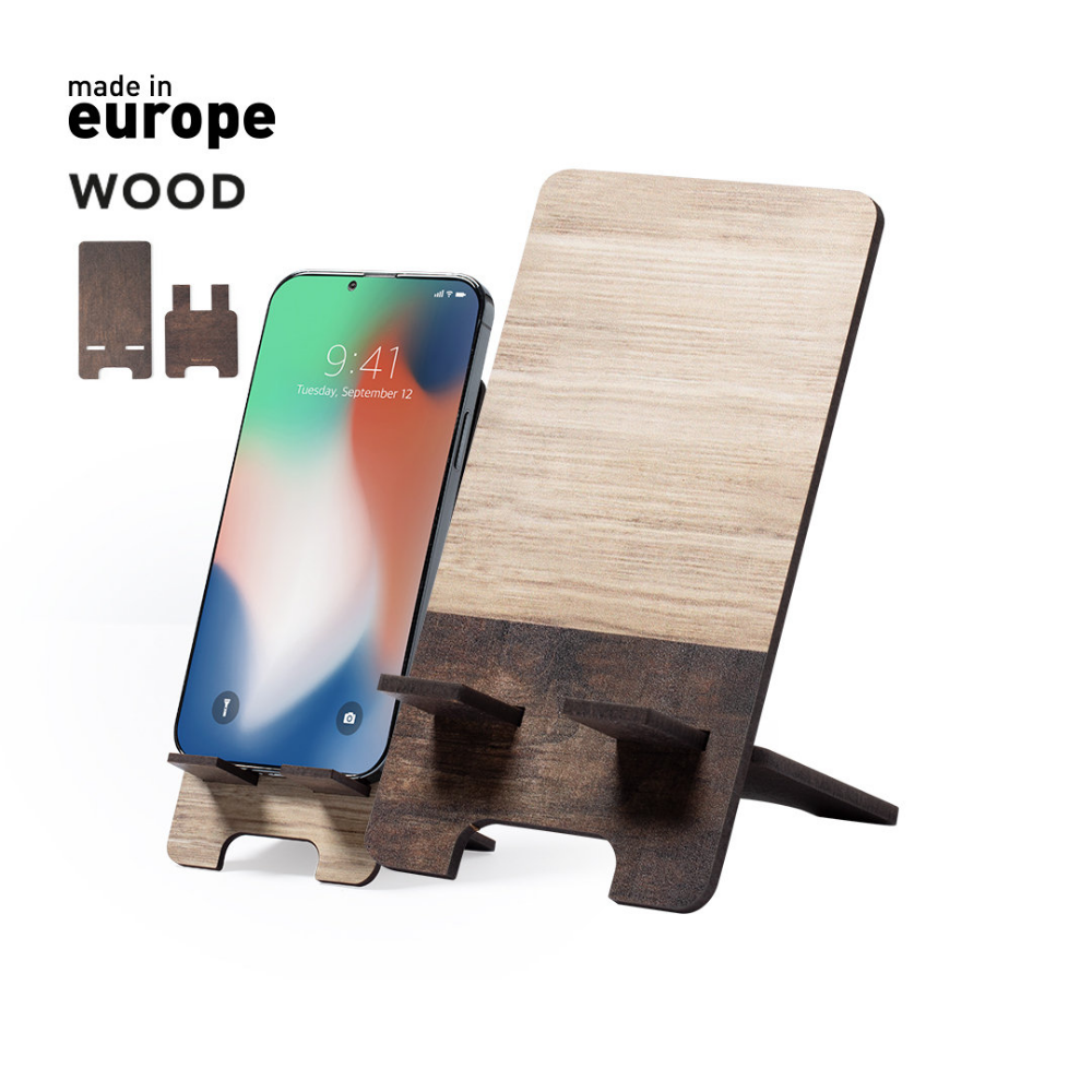 Bicolor Natural Wood Smartphone Holder - Ledbury