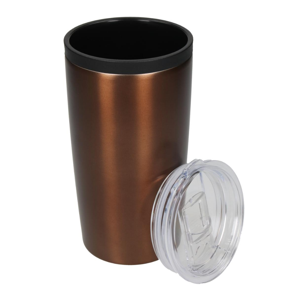 Double-walled cup with removable lid - Stainless Steel - Bramdean