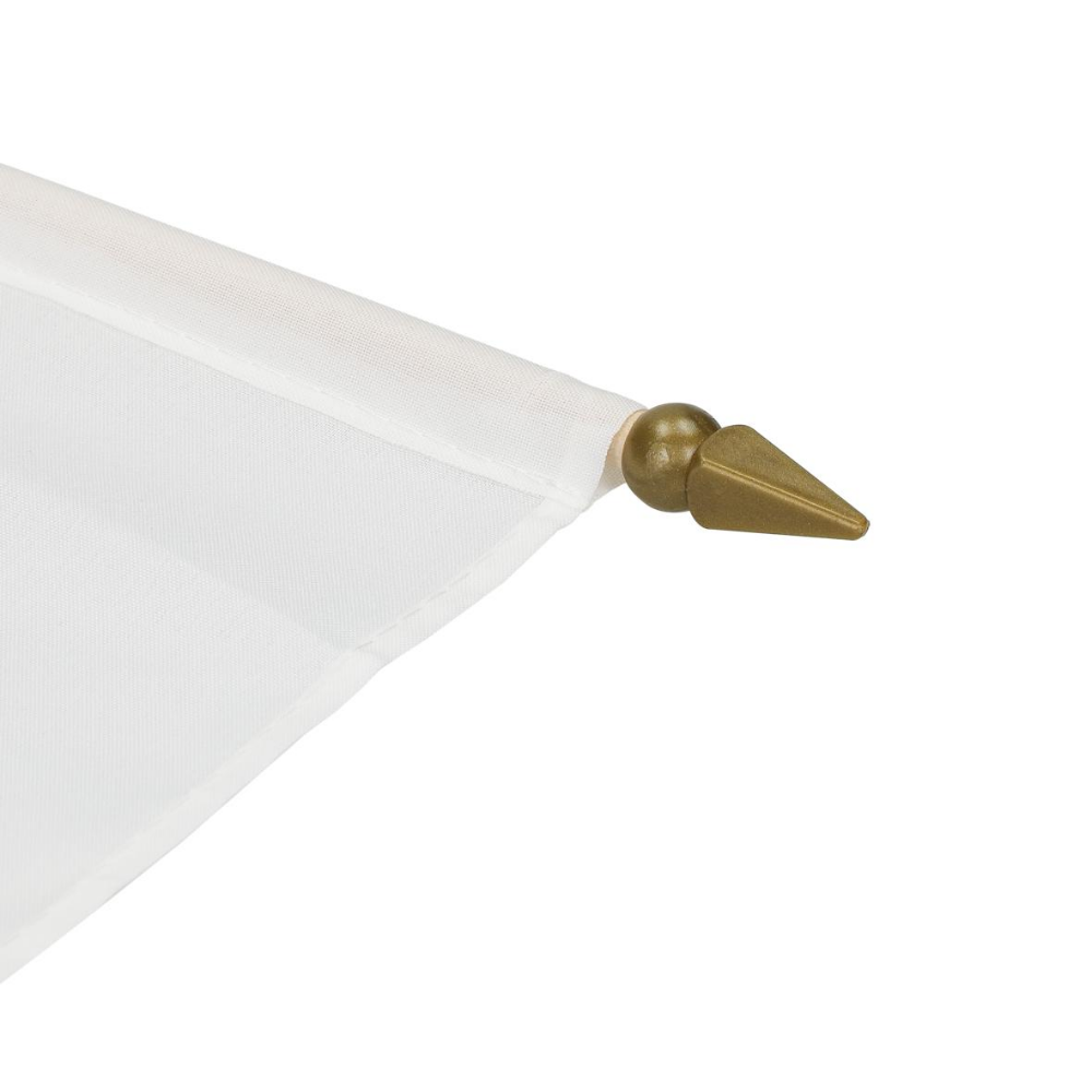 Bandiera stampata in sublimazione bianco con bastone di legno - Menarola