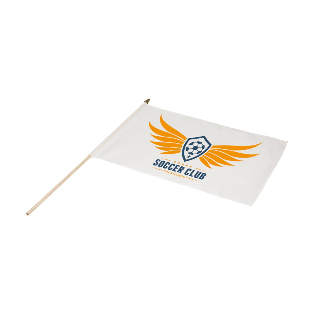 Bandera blanca de impresión por sublimación con palo de madera - Toledo
