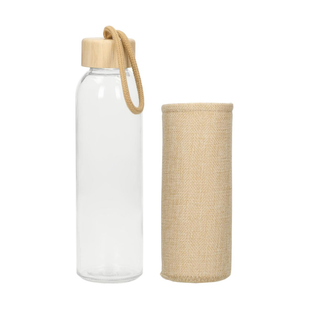 Botella de Beber de Vidrio con Tapa de Bambú - Kanarische Inseln