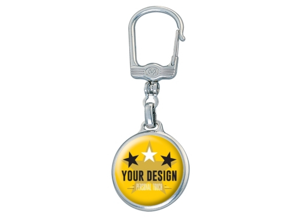 Double Sided Metal Round Keyring - Baginton