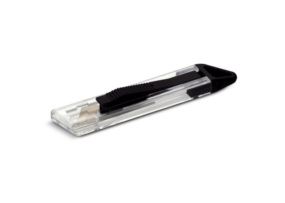 This is a keyring hobby knife with a transparent handle. - Queenborough