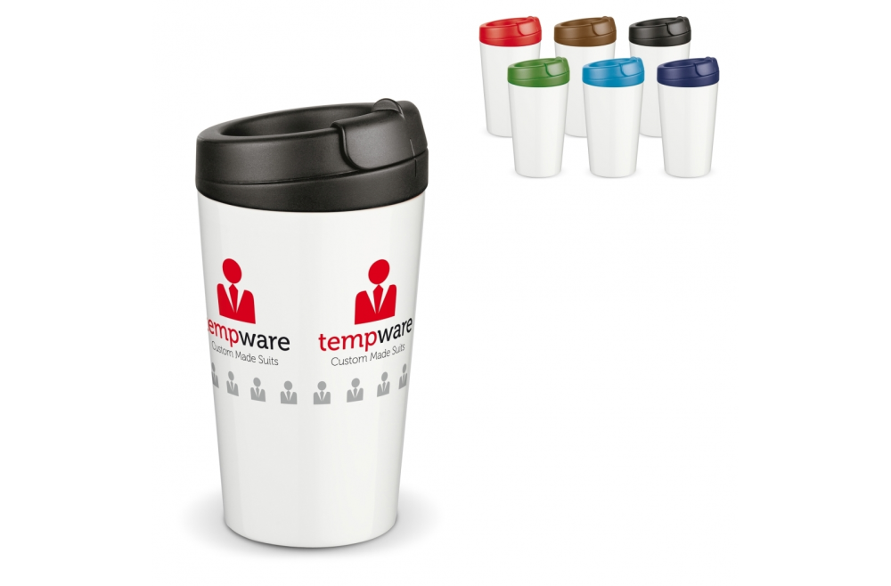 Double Walled Plastic Cup with Sturdy Lid from 'Flavour' Series - Eversley