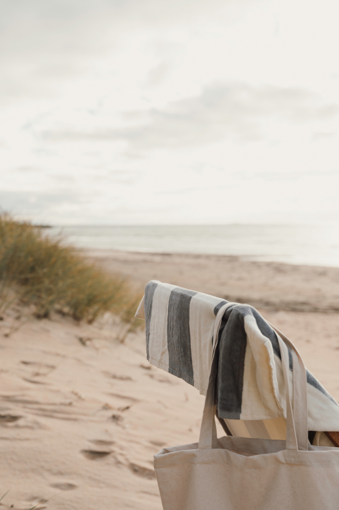 Serviette de plage en coton luxueux avec poche pour chaise longue - Lemé