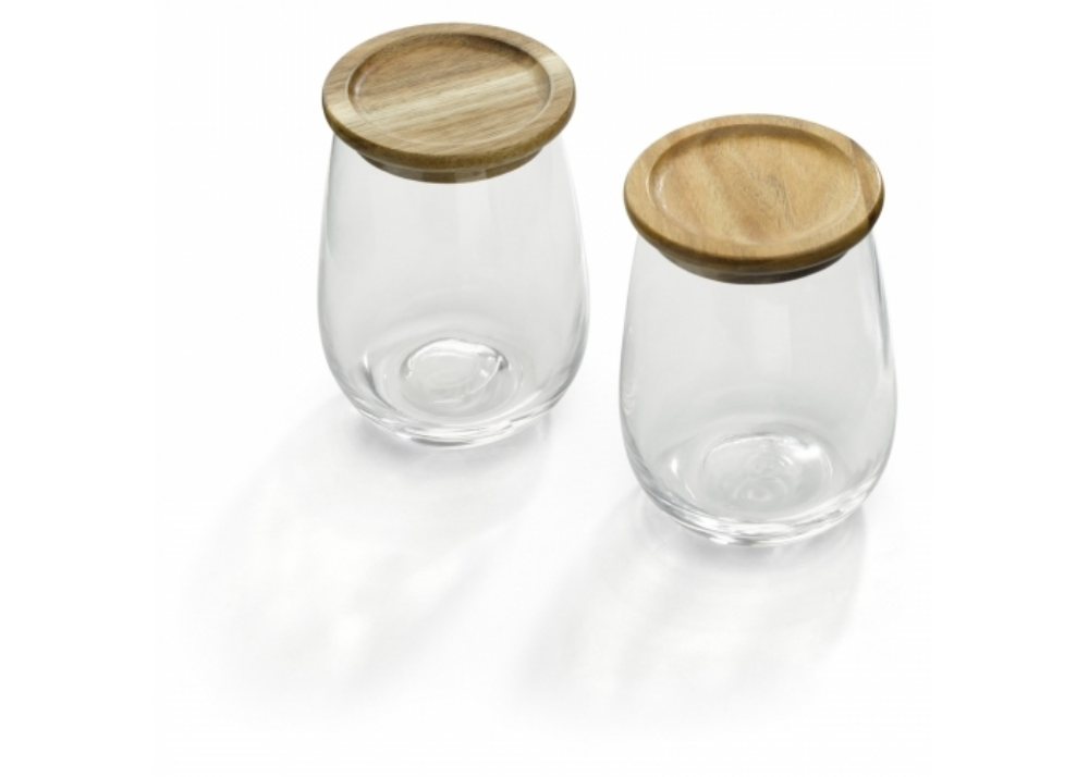 Bicchieri con Coperchio in Legno di Acacia - Villanterio