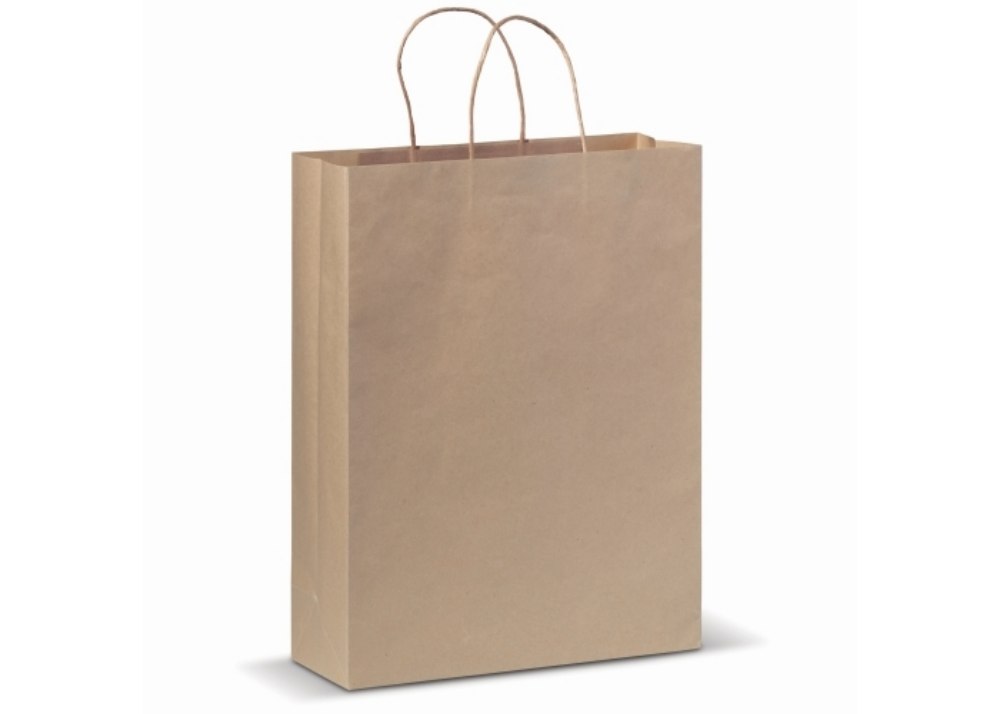 A bag made of FSC Certified European kraft paper, which comes with twisted handles. - Buckie