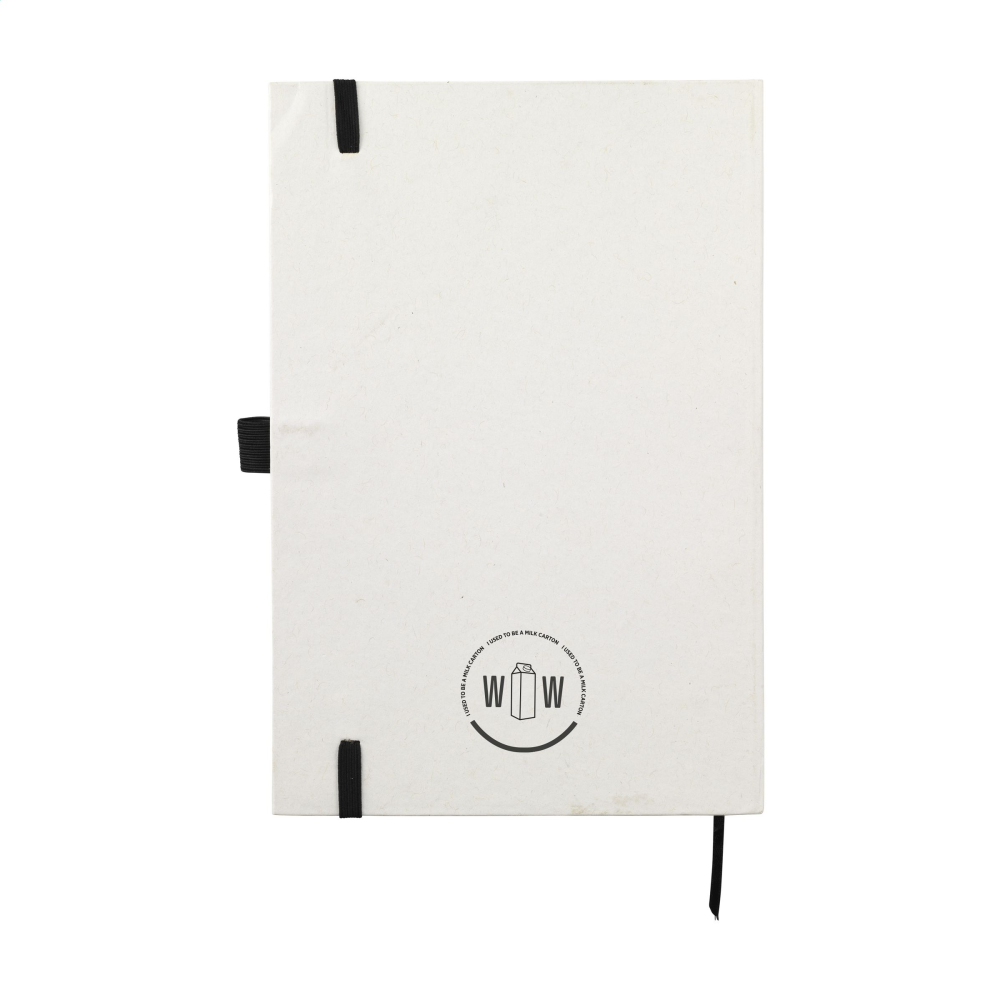 This notebook has been crafted to perfection with A5 sheets and is made from recycled milk cartons. Perfect for all your writing needs, it's a great way to go green and keep organized.  - Gretna Green
