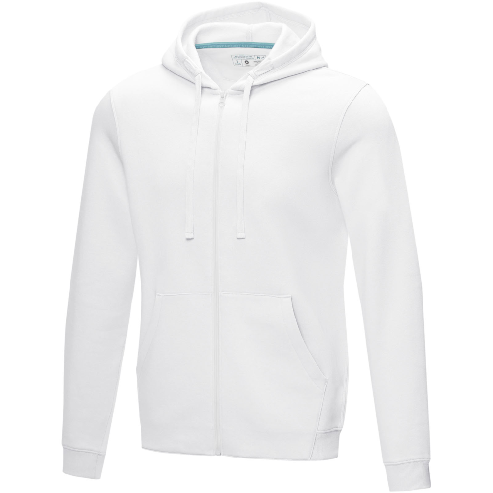 This full zip hoodie for men is made of GRS recycled and GOTS organic ruby materials. - Garstang