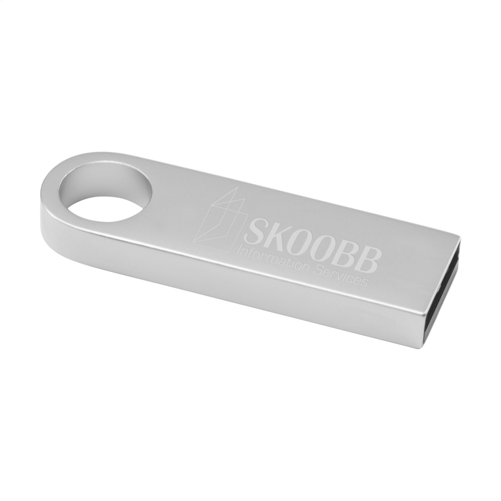 Llave USB de acero plateado - Compton - Huesca