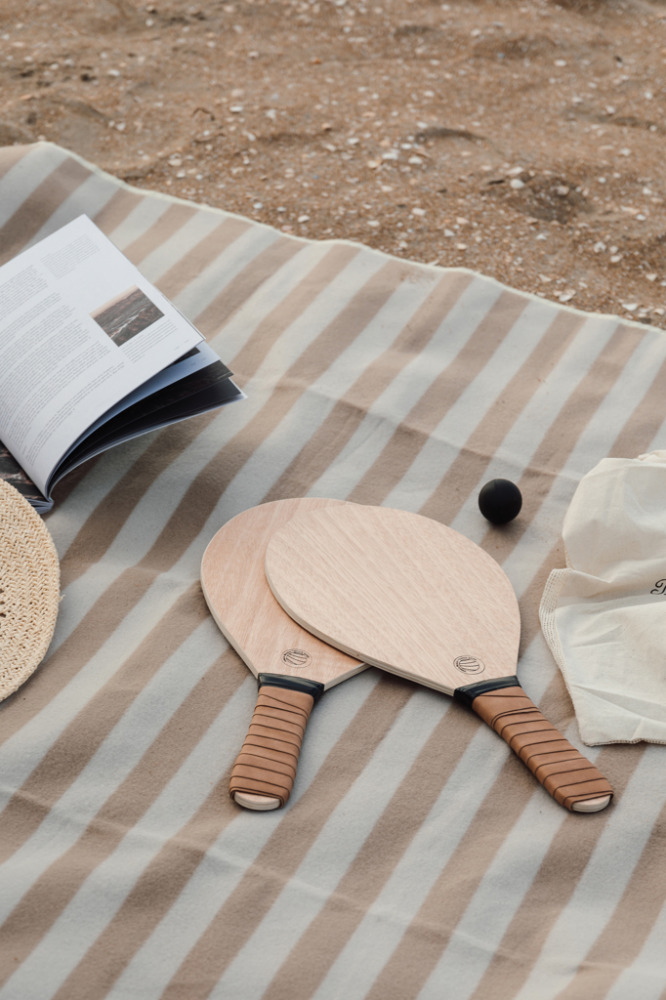 Ensemble de tennis de plage en bois de peuplier - Chouzy-sur-Cisse